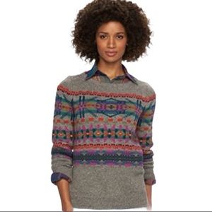 Chaps Gray Fair Isle Sweater